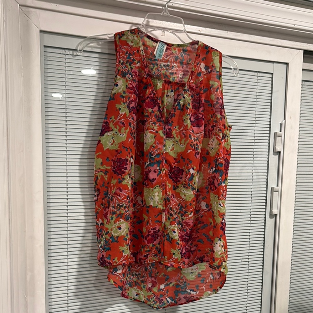 Dina Be Floral Tank Top - Red and Green
